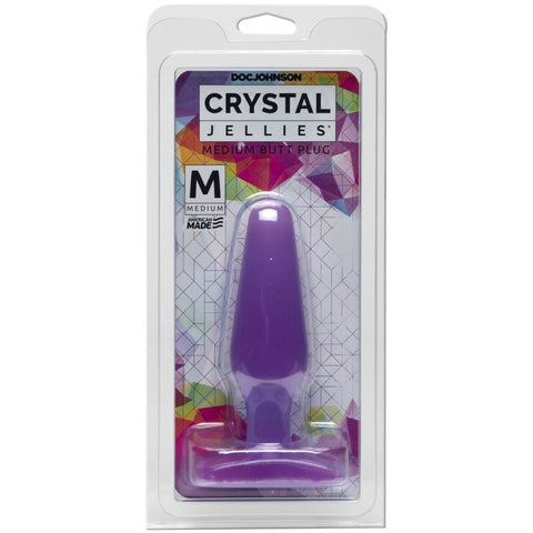 Medium Butt Plug Purple 5 Inch Crystal Jellies Toy Butt Plugs