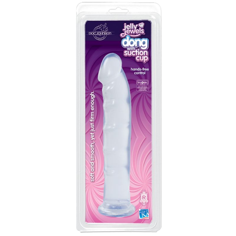 Jelly Jewels 8 Inch Dong with Suction Cup – Realistic Suction Cup Dong Clear > Dildos > Realistic Dildos