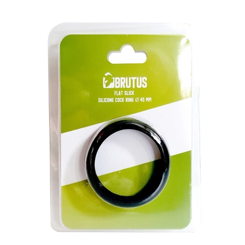 Brutus Flat Slick – Silicone Cock Ring - 4 Sizes Black 45mm > Cock Ring > Single