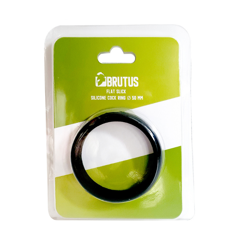 Brutus Flat Slick – Silicone Cock Ring - 4 Sizes Black 50mm > Cock Ring > Single
