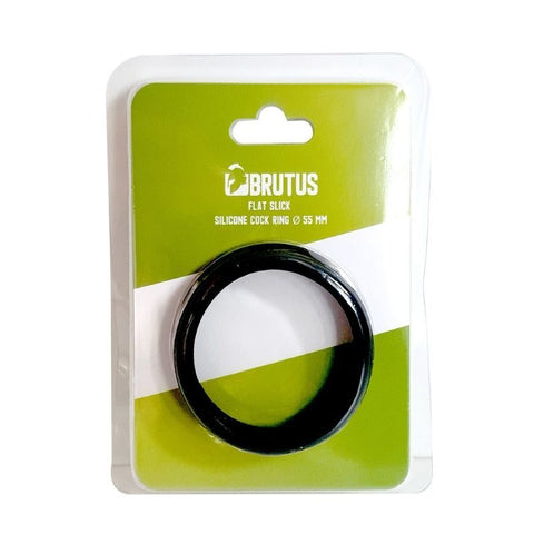 Brutus Flat Slick – 55mm Silicone Cock Ring Black > Cock Ring > Single