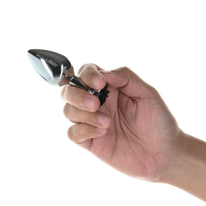 Black Rose 3 Inch Metal Butt Plug > Anal Range > Jewel Butt Plugs