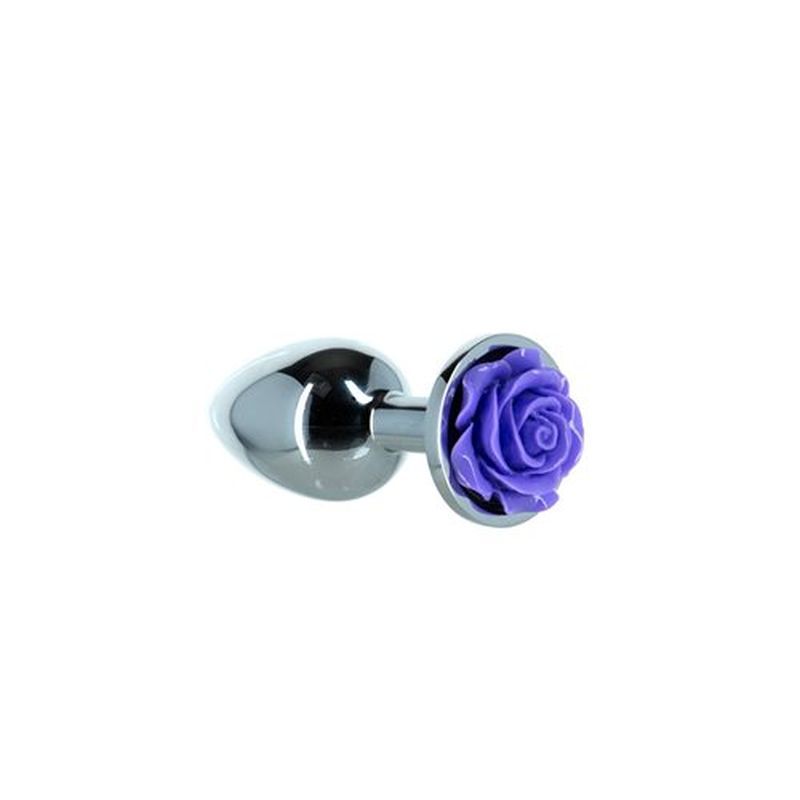 Purple Rose 3 Inch Metal Butt Plug for Enhanced Pleasure > Anal Range > Jewel Butt Plugs
