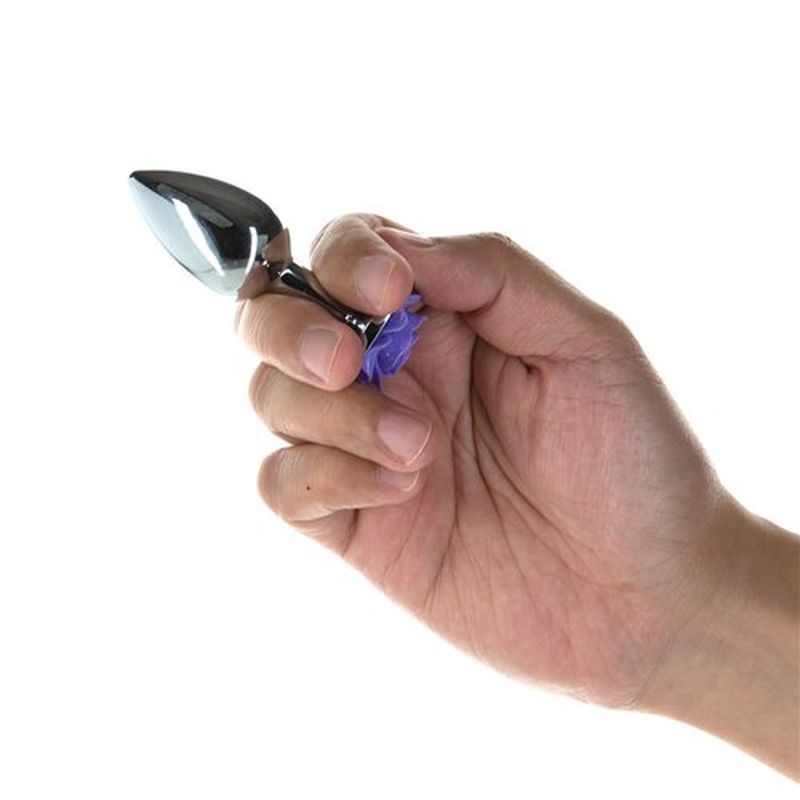 Purple Rose 3 Inch Metal Butt Plug for Enhanced Pleasure > Anal Range > Jewel Butt Plugs