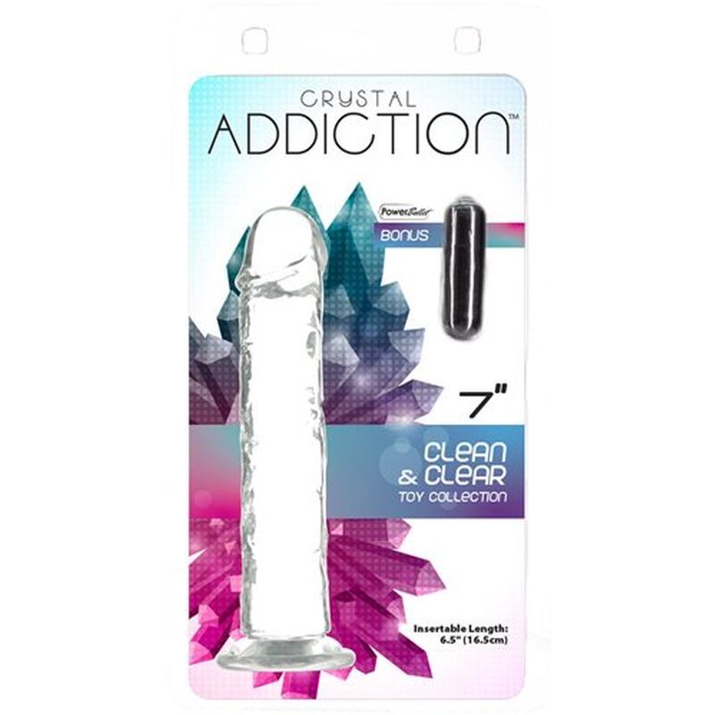 Crystal Dildo Straight 7 Inch Clear Premium Body Safe TPE Adult Toy DONGS