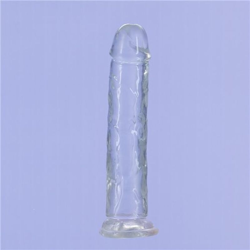 Crystal Dildo Straight 7 Inch Clear Premium Body Safe TPE Adult Toy DONGS