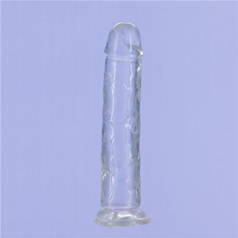 Crystal Dildo Straight 7 Inch Clear Premium Body Safe TPE Adult Toy DONGS