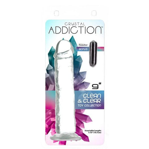 Crystal Dildo Straight 9 Inch Clear Transparent Adult Toy DONGS
