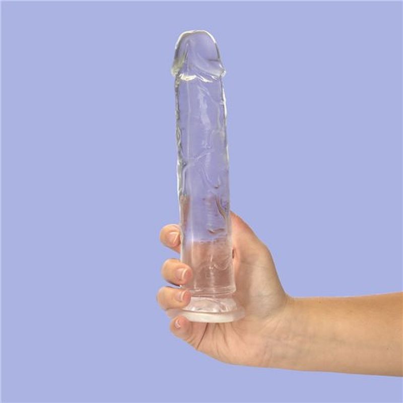 Crystal Dildo Straight 9 Inch Clear Transparent Adult Toy DONGS