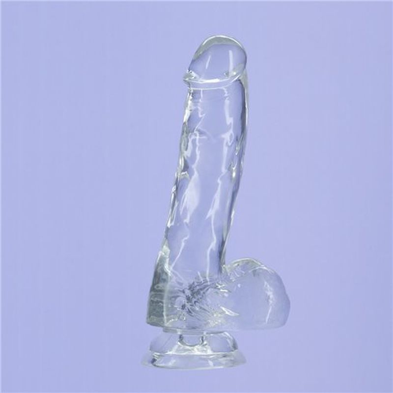 Crystal Dildo with Balls 8 Inch Clear > Dildos > Realistic Dildos