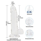Crystal Dildo with Balls 8 Inch Clear > Dildos > Realistic Dildos