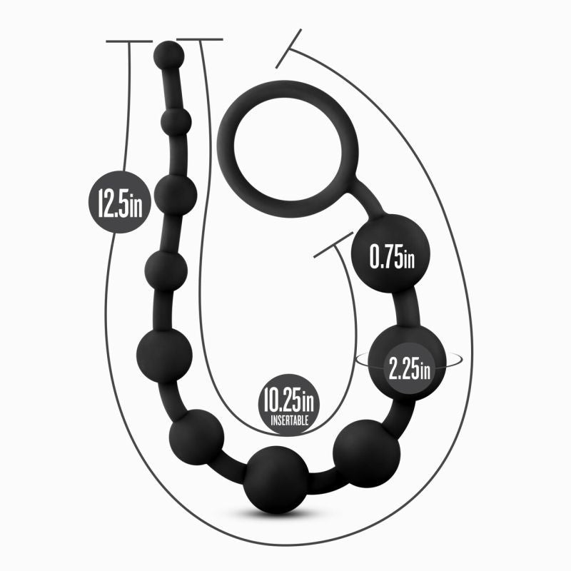 Anal Adventures Platinum Silicone (Black) – 12.5" Smooth Anal Beads > Anal Range > Anal Beads