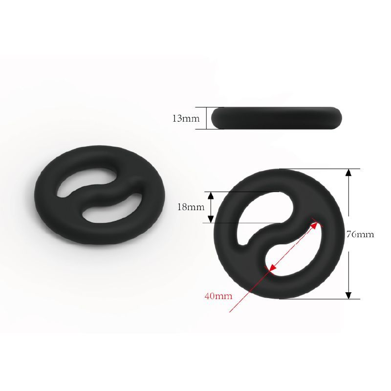 Brutus Yin Yang Silicone Cock and Ball Duo Ring > Cock Ring > Single