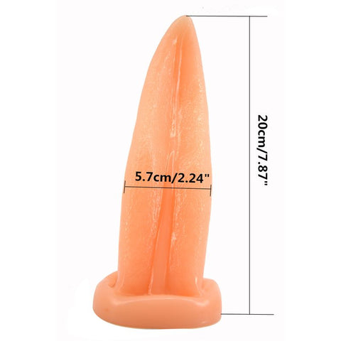 FAAK Tongue Shape Anal Plug in Flesh Color Soft PVC Material ANAL TOYS