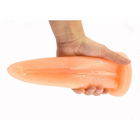 FAAK Tongue Shape Anal Plug in Flesh Color Soft PVC Material ANAL TOYS