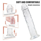 Lester 7.5" Dong Clear with Suction Base > Dildos > Realistic Dildos