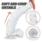 Kennard Dong w Balls Clear L 25cm Long with Suction Base > Dildos > Realistic Dildos