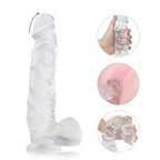 Kennard Dong w Balls Clear L 25cm Long with Suction Base > Dildos > Realistic Dildos