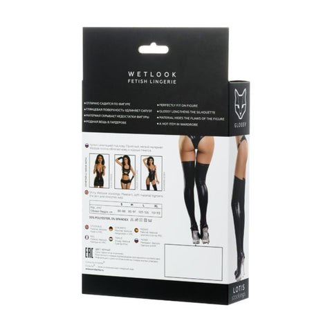 Glossy Wetlook Stockings Lotis - Stylish and Comfortable Hosiery