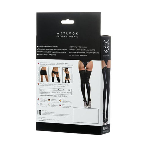 Glossy Wetlook Stockings w Lace Insert Eliza > Clothes > Womens Latex