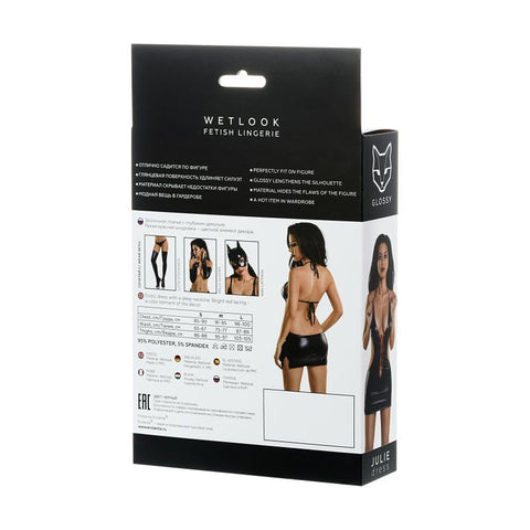 Glossy Dress Wetlook with Red Laces Julie (S to L) – Erotic Clothing > Clothes > Womens Latex