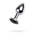 Silver Metal Anal Plug with Black Gem Small > Anal Range > Jewel Butt Plugs
