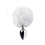 Silver Metal Anal Plug Small with White Faux Fur Tail > Anal Range > Tail Butt Plugs
