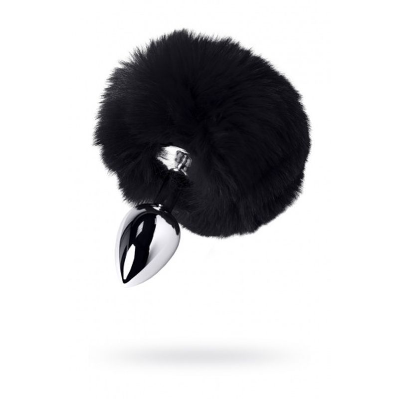 Silver Metal Anal Plug Small (Black Faux Fur) – Small Butt Plug > Anal Range > Tail Butt Plugs