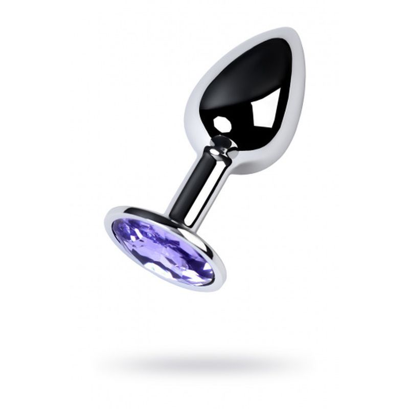 Silver Metal Anal Plug with Amethyst Crystal (Purple) – Small Anal Plug Secondary image