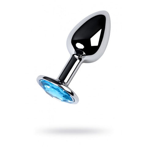 Silver Metal Anal Plug with Topaz Crystal Small > Anal Range > Jewel Butt Plugs