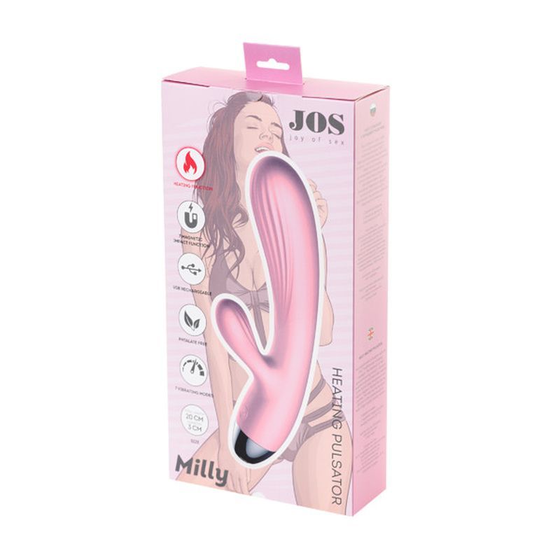 JOS Milly Heating Vibrator 20cm with 7 Vibrating Modes VIBRATORS-RABBIT