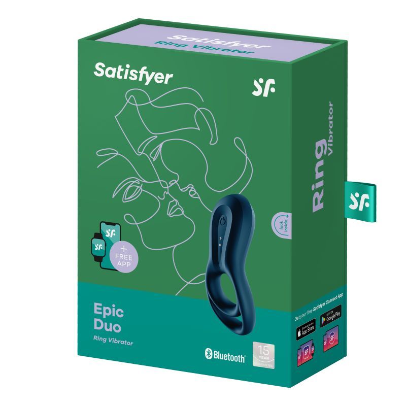 Satisfyer Epic Duo (Black) – Bluetooth App-Controlled Vibrating Cock Ring > Sex Toys > Remote Control Toys
