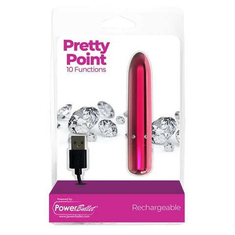 Pretty Point 4in Power Bullet Pink Vibrator with 10 Functions BULLETS