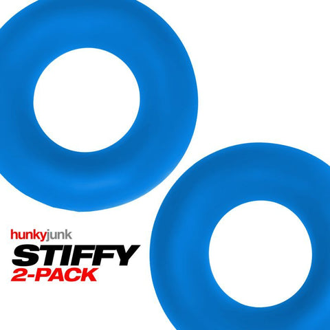 Stiffy 2 Piece Bulge Cockrings by HunkyJunk in Teal Ice COCK RING Set