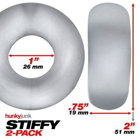 Stiffy 2 Piece Bulge Cockrings by HunkyJunk Ice Clear Cockrings