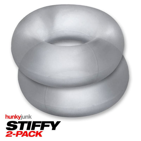 Stiffy 2 Piece Bulge Cockrings by HunkyJunk Ice Clear Cockrings