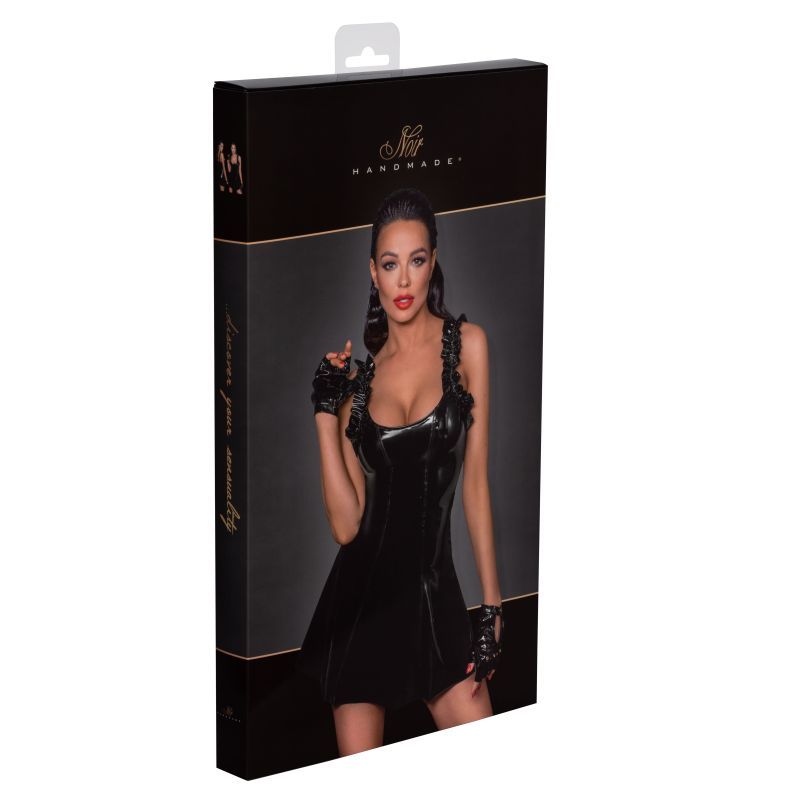 Short PVC Dress with Frilled Shoulder Straps – Durable High-Quality Material Mini Dress > Clothes > Dresses and Chemises