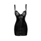 Power Wetlook Mini Dress with Lace Chest and Two Way Zipper > Clothes > Dresses and Chemises