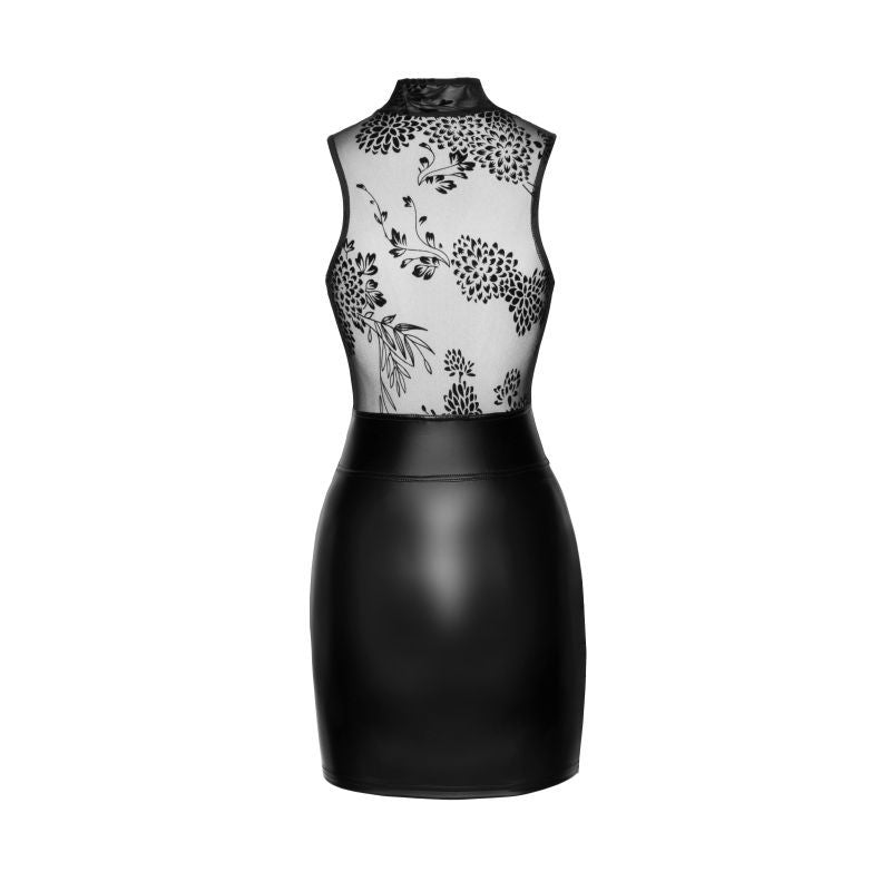 Power Wetlook Short Dress with Tulle Top for Adult Parties Dresses