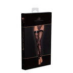Tulle Stockings w Patterned Flock Embroidery & Power Wetlook Band > Clothes > Hosiery > Stockings