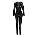 Long Button-Up PVC Overall Lingerie With Curved Seam Design > Clothes > Womens Latex