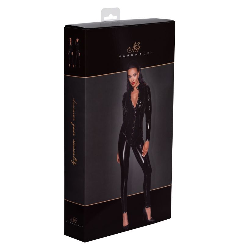 Long Button-Up PVC Overall Lingerie With Curved Seam Design > Clothes > Womens Latex