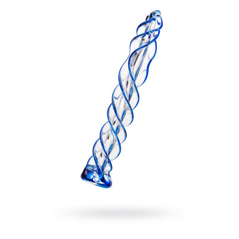 Sexus Glass Dildo Blue Helix 18.7 Centimeters DONGS Glass