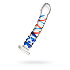 Sexus Glass Dildo with Blue Tip 18cm Clear > Glass > Dildos