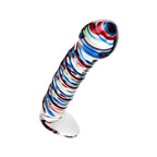 Sexus Glass Dildo Stripes with Base Blue and Red 16cm > Glass > Dildos
