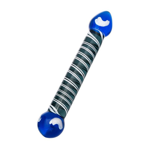 Sexus Glass Dildo Duo Blue 20cm Body Safe Adult Toy DONGS Glass