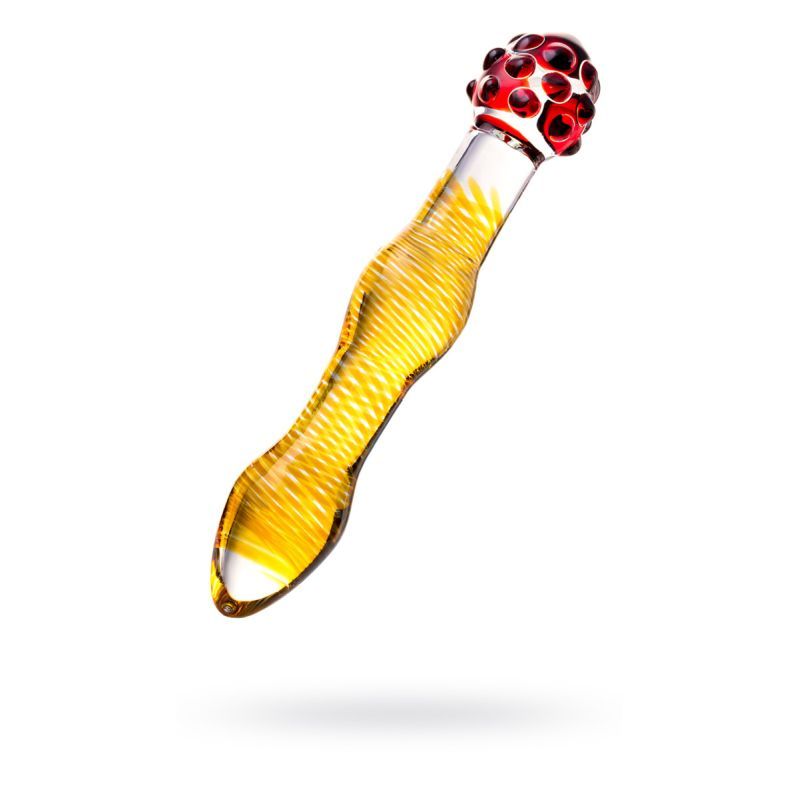 Sexus Glass Dildo Yellow and Red 20.5 Centimeters Artistic Design DONGS Glass