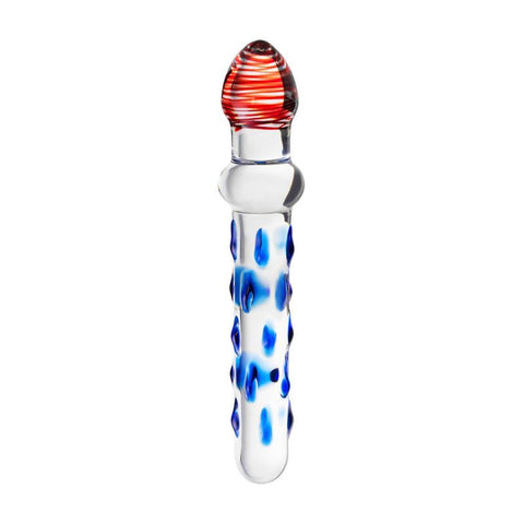 Sexus Glass Dildo (Blue Red) – 20 cm Luxury Glass Dildo Blue DONGS Glass