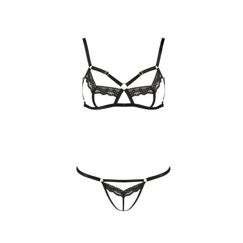Solon Black 2 Piece Lingerie Set for Confident Women > Clothes > Bra Sets