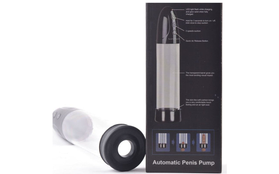 Premium Rechargeable Suction Penis Pump With Sleeve And Donut Black PUMPS Male Electric